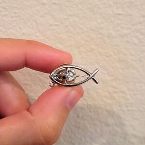Sterling Silver Jesus Fish Pin